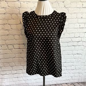 Q & A black and white polka dot blouse